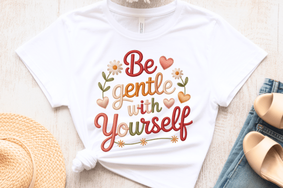 Be Gentle with Yourself Embroidery PNG