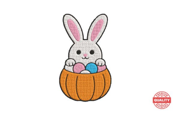 Bunny in Pumpkin Embroidery Design