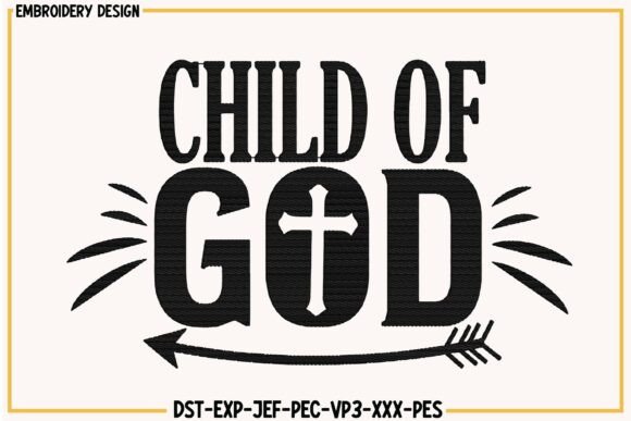 Child of God Christian Embroidery Design
