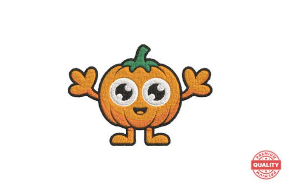 Cute Pumpkin Character Embroidery
