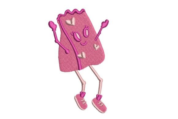 Cute Valentine’s Day Gift Bag Character Embroidery Design