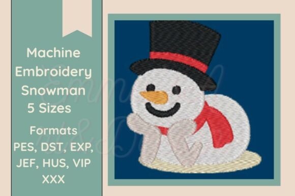 Dreaming Snowman Machine Embroidery Design