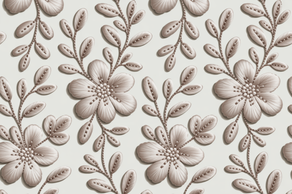Elegant Lace Floral Embroidery Seamless
