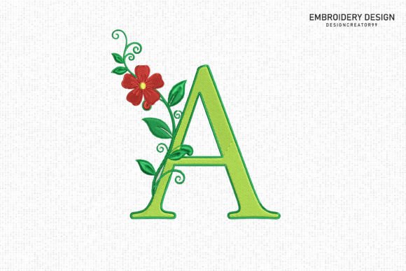 Floral Alphabet Embroidery Design