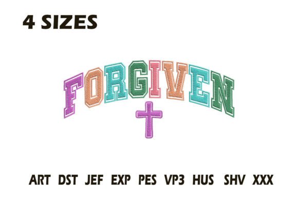 Forgiven Cross Embroidery Design