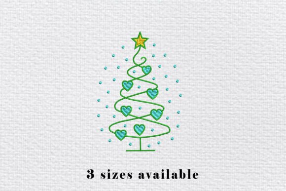 Heart Star Christmas Tree Embroidery
