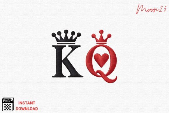 King and Queen Embroidery PNG