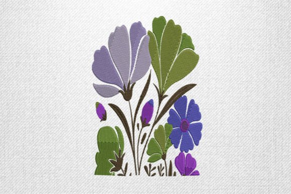 Lavender Garden Floral Embroidery Design
