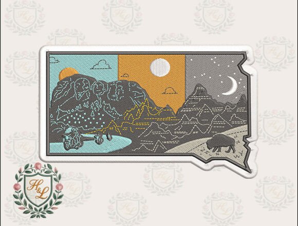 Layers of South Dakota Embroidery Files