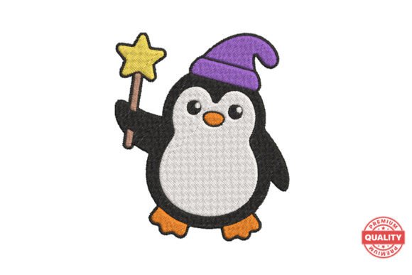 Magic Penguin Embroidery Design