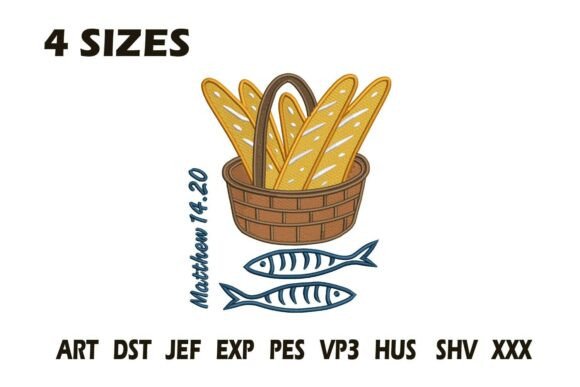 Matthew 14:20 Loaves & Fish Embroidery