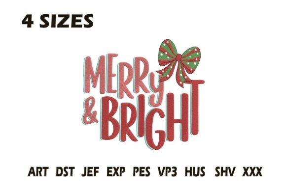 Merry and Bright Bow Embroidery