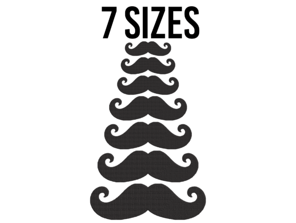 Mustache Embroidery Design Set