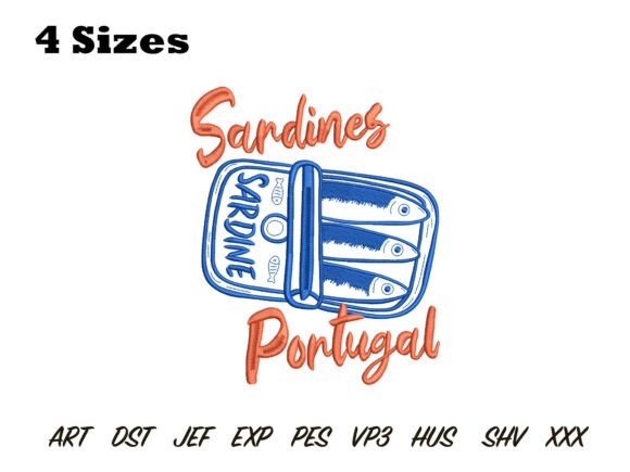 Sardines Portugal Embroidery Design