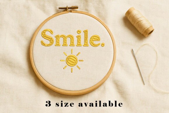 Smile Sun Embroidery Design File
