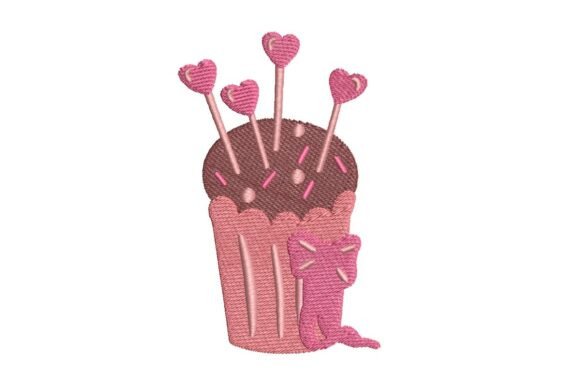 Valentine's Day Heart Topper Cupcake Embroidery Design