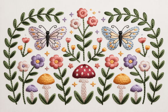 Whimsical Forest Embroidery Pattern