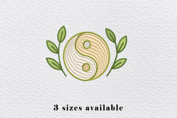 Yin Yang Leaf Embroidery Design File